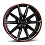 BORBET 8.0Jx19 H2 ET45 5x114.3x72.5 DESIGN LX19 black glossy red ring BORBET 8x19  ET45.00 
