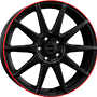 BORBET 8.0x19, S:5x1.143.0x72.5, ET:50.0, Borbet: GTX  BORBET 8x19 5x114,3 ET50.00 dull black / red