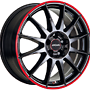 RONAL R54 MCR 8x18 5x112 ET45.00 jetblack-red rim