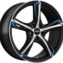 RONAL Alufelge 8.5 J x 20 115/5/38/70,27  R62 Blue JETBLACK-MATT-FRONTKOPIERT RONAL 8,5x20 5x115 ET38.00 jetblack-matt-frontkopiert