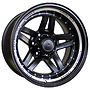 Racing Line BK936 4x4 10x15 5x139,7 ET-44.00 černá matná + leštěný límec