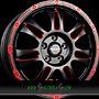 BORBET CW8 8x18 5x120 ET45.00 red rim window polished matt