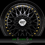  GTP 072 7x16 4x100 ET35.00 schwarz voll lackiert goldene zierschrauben