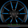 BORBET LX 8x19 5x108 ET45.00 black matt spoke rim blue polished