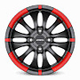 RONAL R59 JET BLA MATT RED RIM 4X108 ET25 HB653 7x16  7x16 4x108 ET25.00 jetblack-matt-red rim