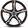 RONAL Alufelge 8.0 J x 19 112/5/30/66,5  R62 Red JETBLACK-MATT-FRONTKOPIERT RONAL 8x19 5x112 ET30.00 jetblack-matt-frontkopiert